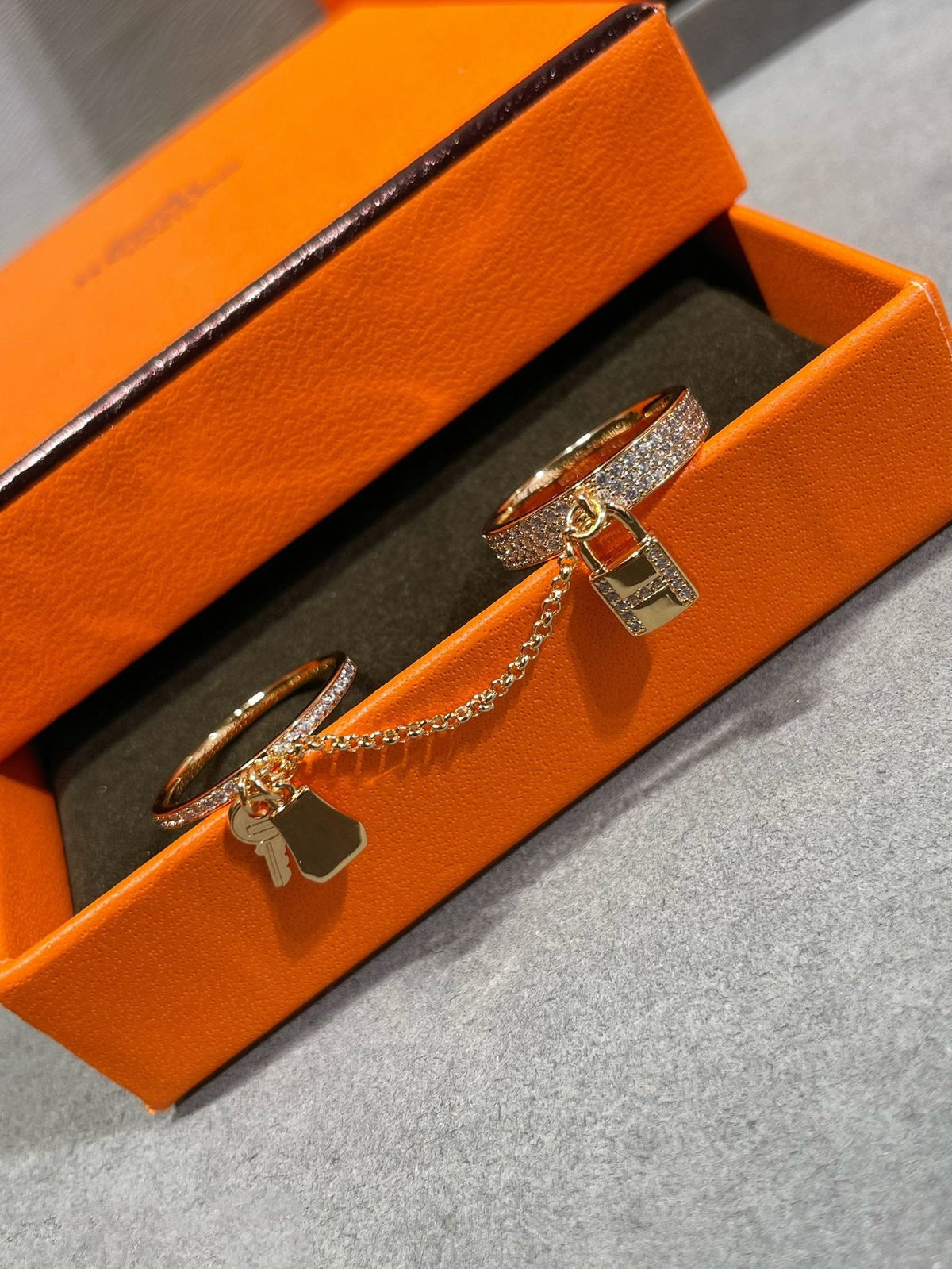 [⭐moonlume]HM KELLY CLOCHETTE DOUBLE RING IN  WITH DIAMONDS