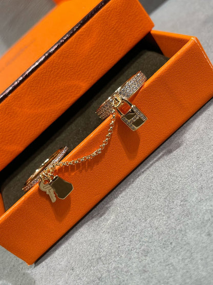 [⭐moonlume]HM KELLY CLOCHETTE DOUBLE RING IN  WITH DIAMONDS