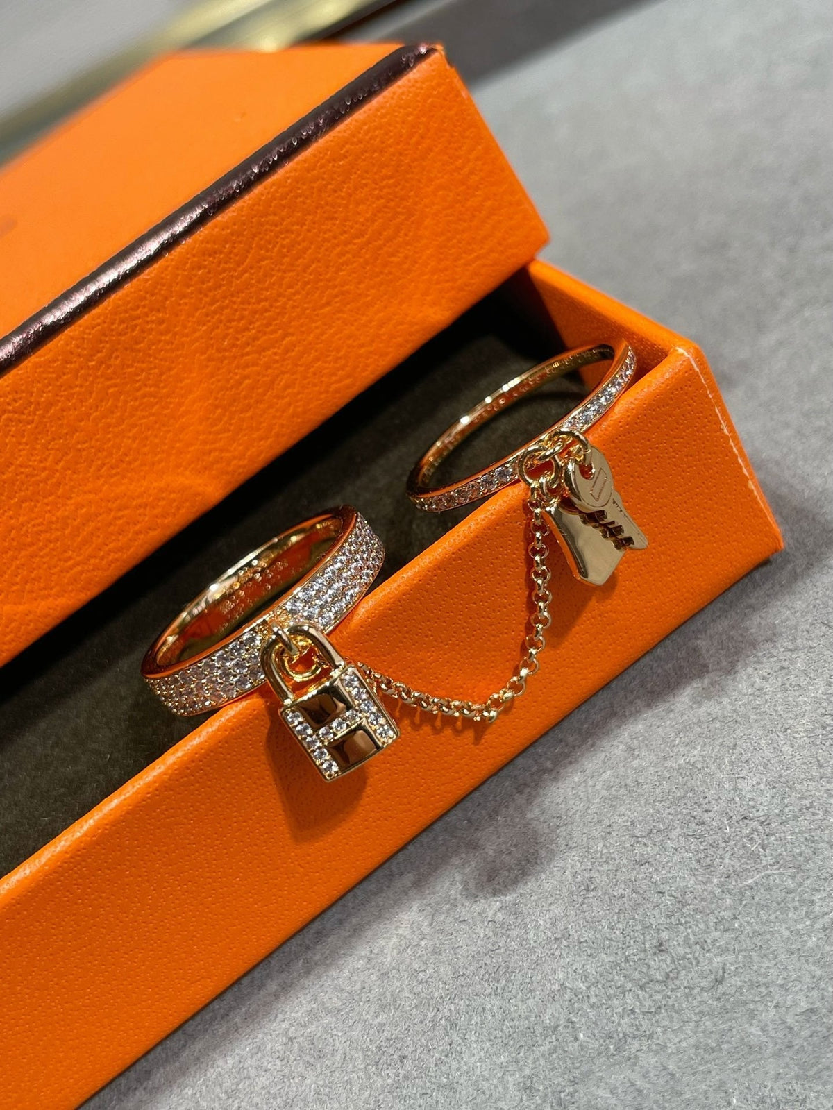 [⭐moonlume]HM KELLY CLOCHETTE DOUBLE RING IN  WITH DIAMONDS