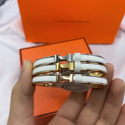 [⭐moonlume]CLASSIC HM CLIC WHITE 8MM ENAMEL BRACELET