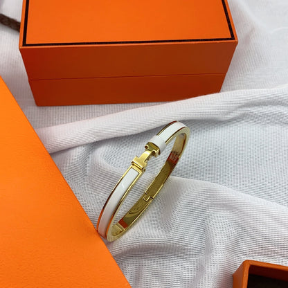 [⭐moonlume]CLASSIC HM CLIC WHITE 8MM ENAMEL BRACELET