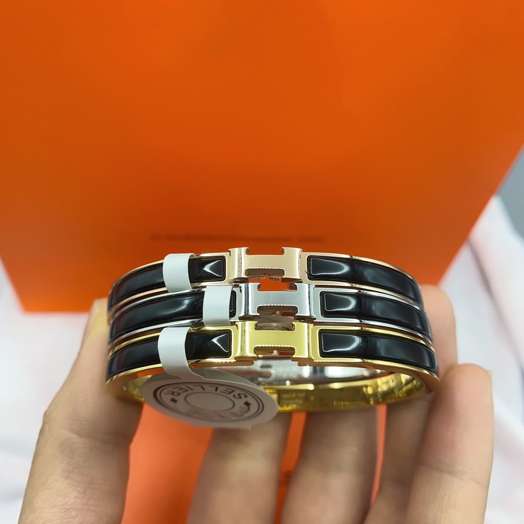 [⭐moonlume]CLASSIC HM CLIC BLACK 8MM ENAMEL BRACELET