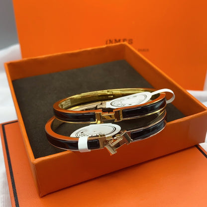 [⭐moonlume]CLASSIC HM CLIC BLACK 8MM ENAMEL BRACELET