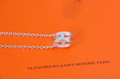 [⭐moonlume]HM NECKLACE H LETTER OVAL SERIES