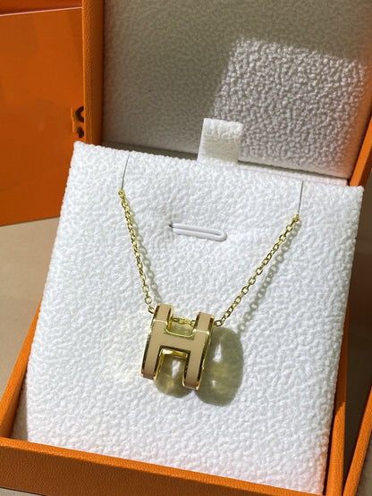 [⭐moonlume]HM CLIC YELLOW ENAMEL GOLD NECKLACE