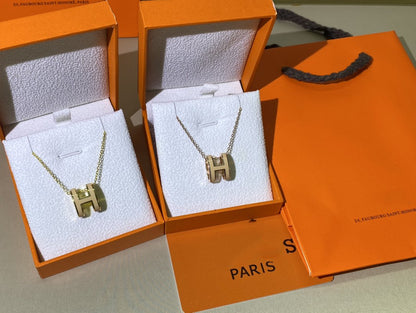 [⭐moonlume]HM CLIC YELLOW ENAMEL GOLD NECKLACE
