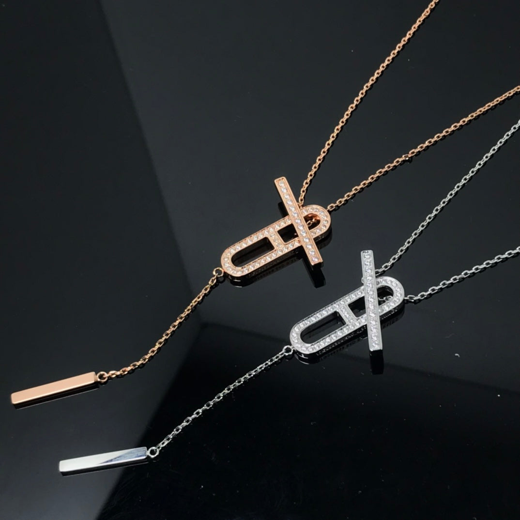 [⭐moonlume]HM NECKLACE PLATINUM ROSE GOLD DIAMOND