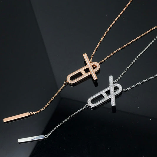 [⭐moonlume]HM NECKLACE PLATINUM ROSE GOLD DIAMOND