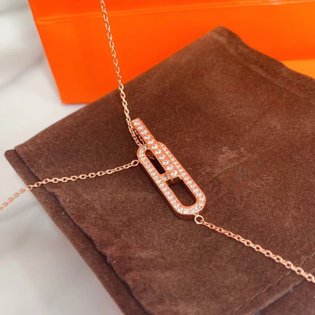 [⭐moonlume]HM NECKLACE PLATINUM ROSE GOLD DIAMOND