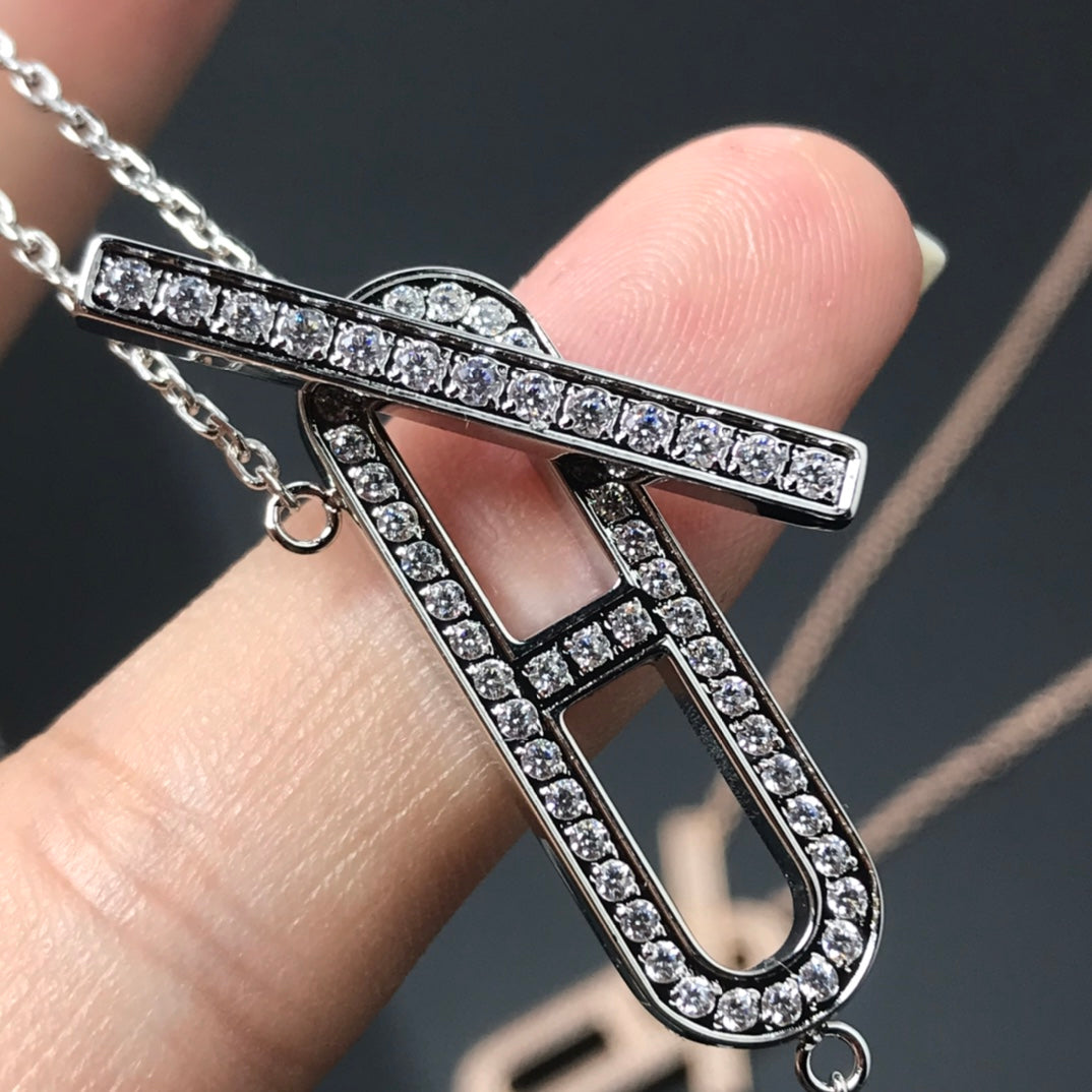 [⭐moonlume]HM NECKLACE PLATINUM ROSE GOLD DIAMOND