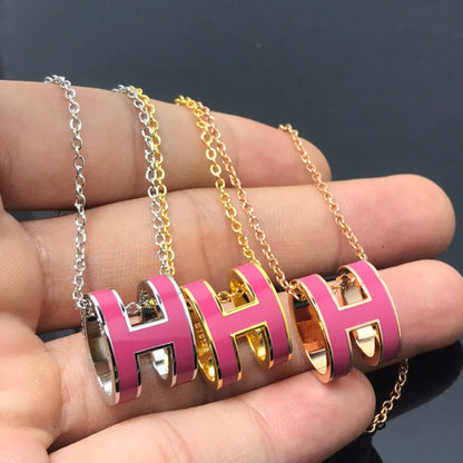 [⭐moonlume]H NECKLACE PINK