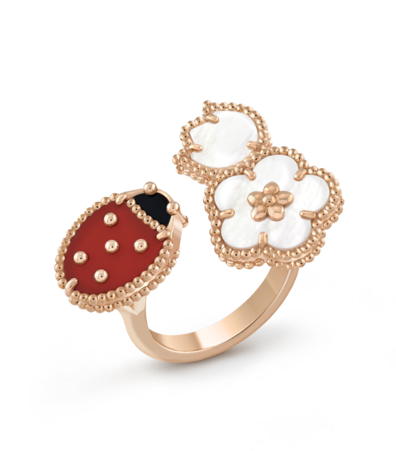 [⭐moonlume]LUCKY 3 MOTIF ROSE GOLD RING