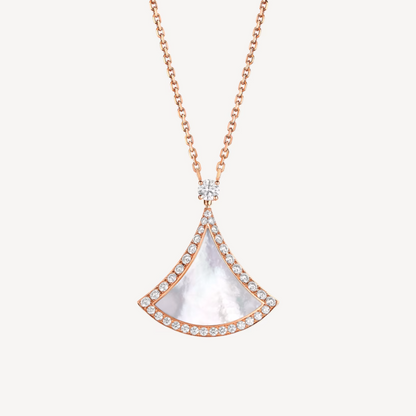 [⭐moonlume]DREAM MOP DIAMOND PAVED PINK GOLD NECKLACE