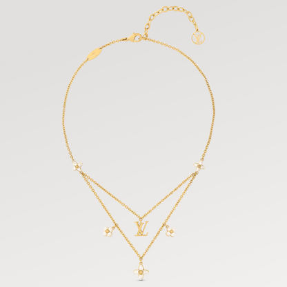 [⭐moonlume]FLOWERGRAM GOLD MOP DOUBLE ROW NECKLACE