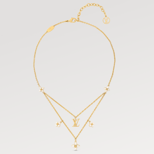 [⭐moonlume]FLOWERGRAM GOLD MOP DOUBLE ROW NECKLACE