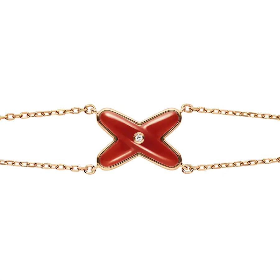 [⭐moonlume]JEUX BRACELET CARNELIAN PINK GOLD 1 DIAMOND