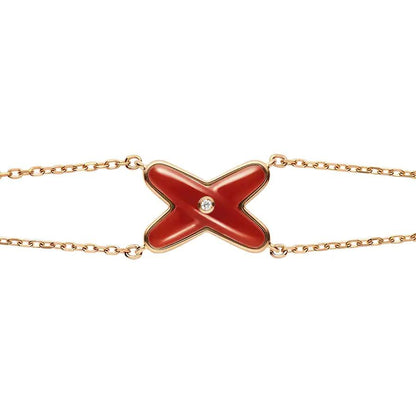 [⭐moonlume]JEUX BRACELET CARNELIAN PINK GOLD 1 DIAMOND