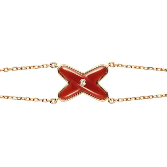 [⭐moonlume]JEUX BRACELET CARNELIAN PINK GOLD 1 DIAMOND