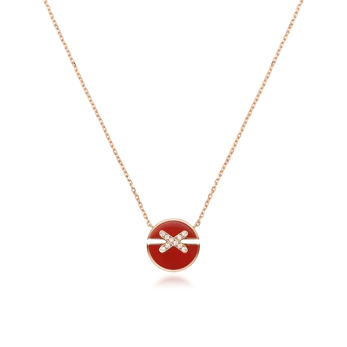 [⭐moonlume]JEUX DE ROSE GOLD DIAMOND NECKLACE