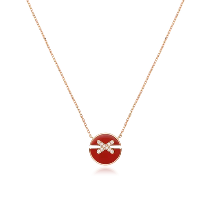 [⭐moonlume]JEUX DE ROSE GOLD DIAMOND NECKLACE