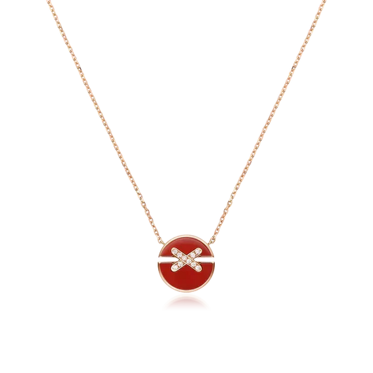 [⭐moonlume]JEUX DE ROSE GOLD DIAMOND NECKLACE