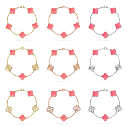 [⭐moonlume] CLOVER 5 MOTIFS  PINK MOP BRACELET COLLECTION