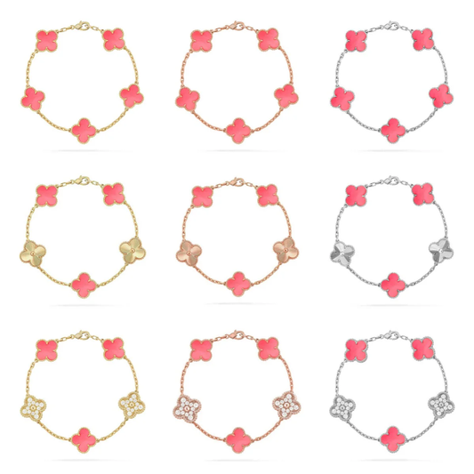 [⭐moonlume] CLOVER 5 MOTIFS  PINK MOP BRACELET COLLECTION