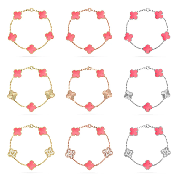 [⭐moonlume] CLOVER 5 MOTIFS  PINK MOP BRACELET COLLECTION