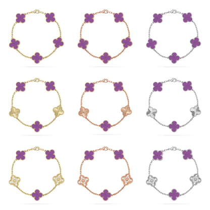 [⭐moonlume] CLOVER 5 MOTIF VIOLET BRACELET COLLECTION