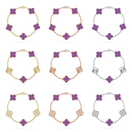 [⭐moonlume] CLOVER 5 MOTIF VIOLET BRACELET COLLECTION