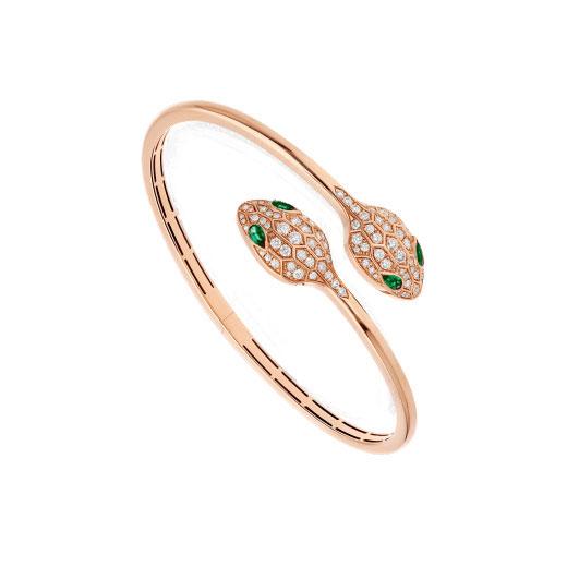 [⭐moonlume]SERPENTI BRACELET PINK GOLD MALACHITE DIAMOND DOUBLE SNAKE