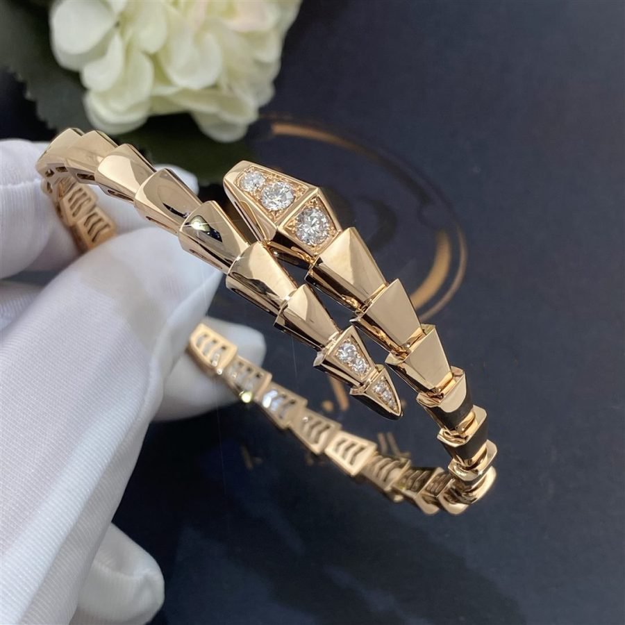 [⭐moonlume]SERPENTI BRACELET DIAMONDS PINK GOLD
