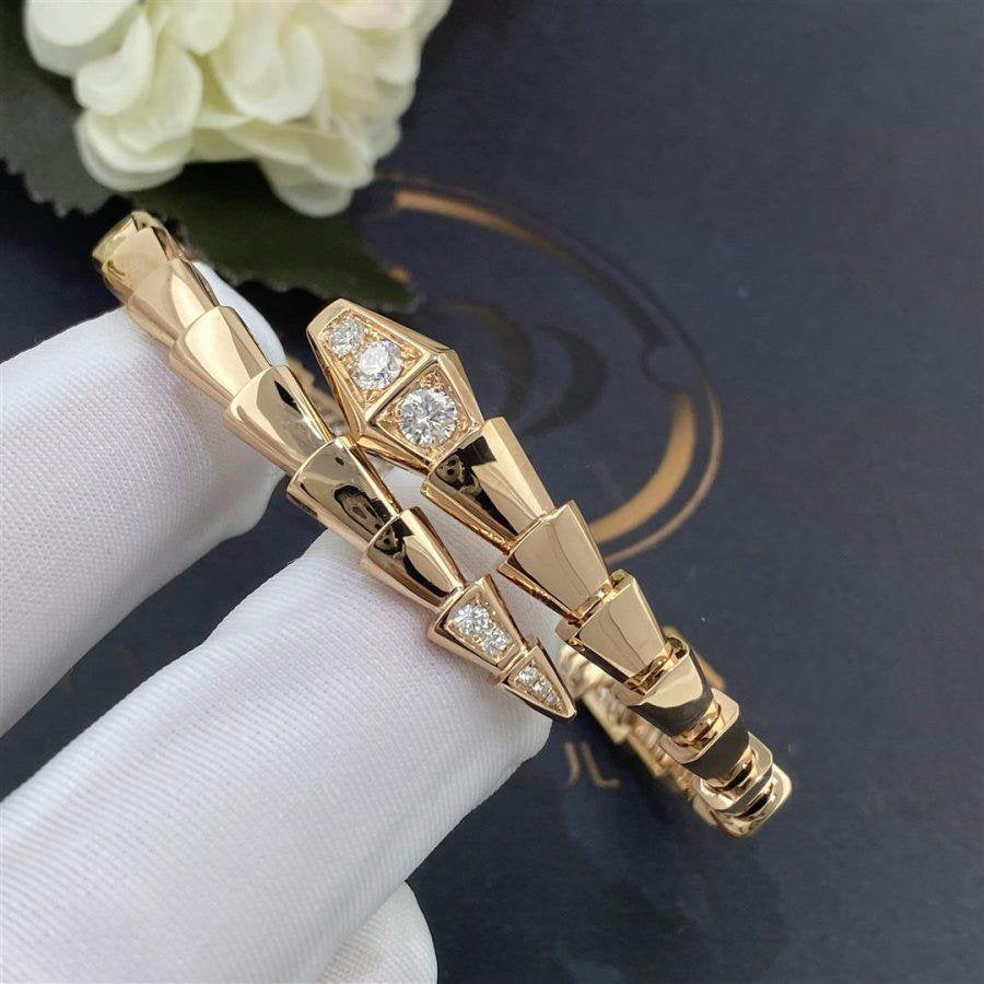 [⭐moonlume]SERPENTI BRACELET DIAMONDS PINK GOLD