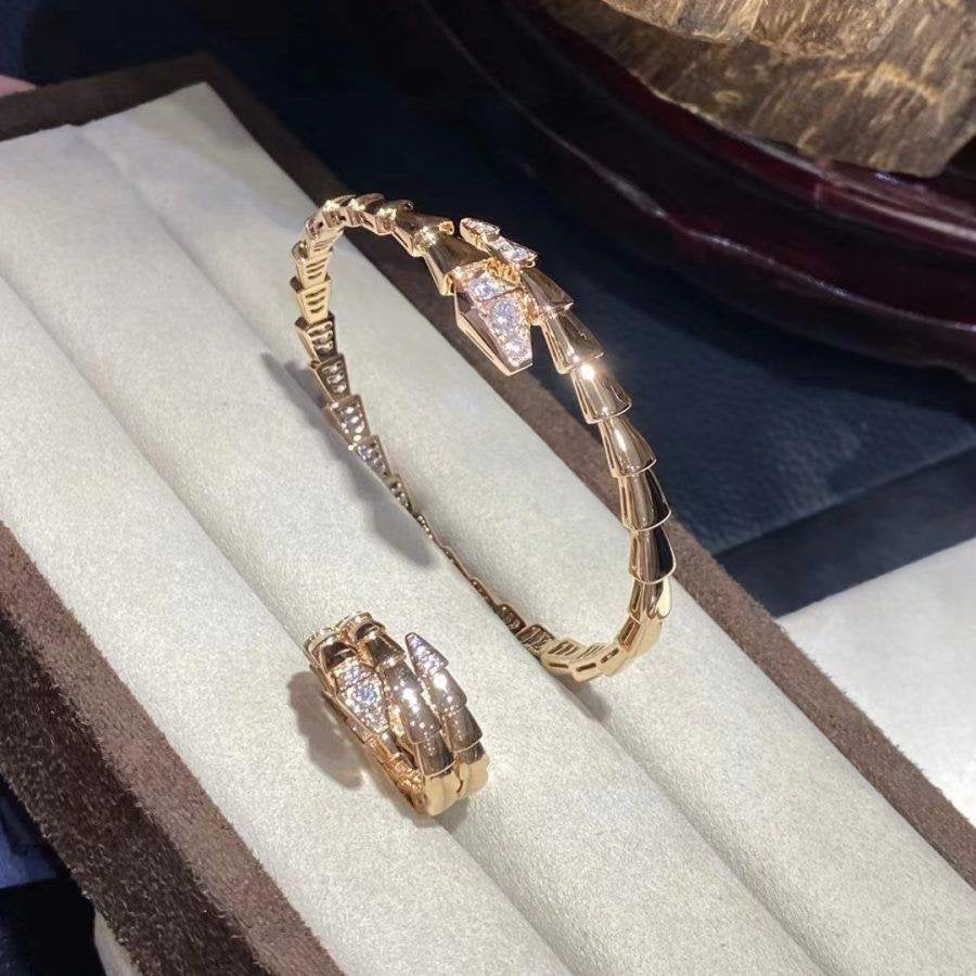 [⭐moonlume]SERPENTI BRACELET DIAMONDS PINK GOLD