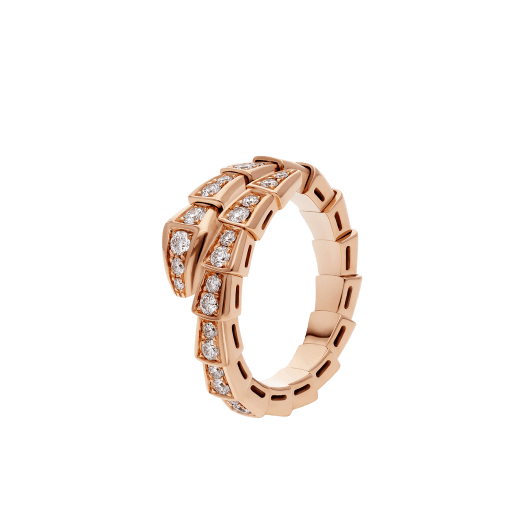 [⭐moonlume]SERPENTI RING PINK GOLD DIAMOND PAVED 4MM