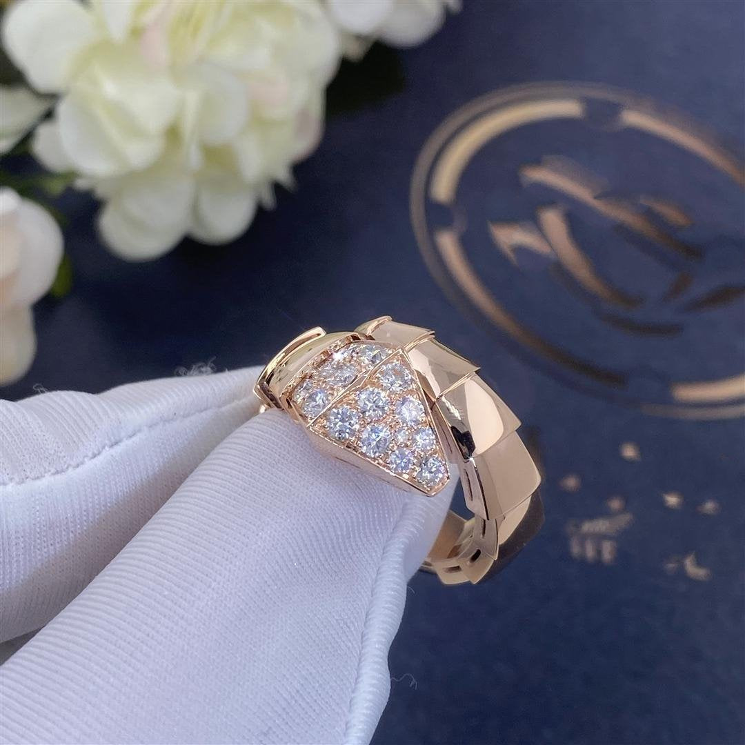 [⭐moonlume]SERPENTI RING PINK GOLD DIAMOND