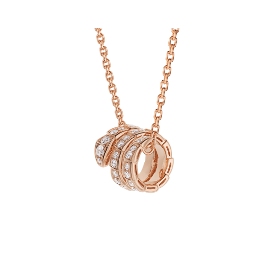 [⭐moonlume]SERPENTI PINK GOLD NECKLACE DOUBLE RING DIAMOND