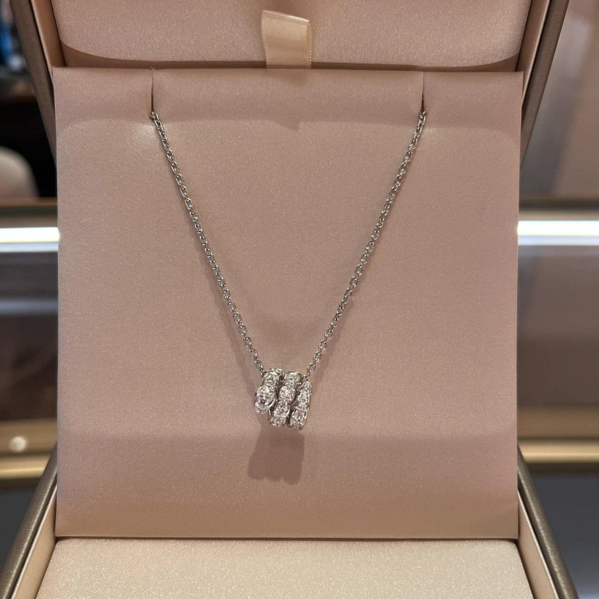 [⭐moonlume]SERPENTI  NECKLACE DOUBLE RING DIAMOND