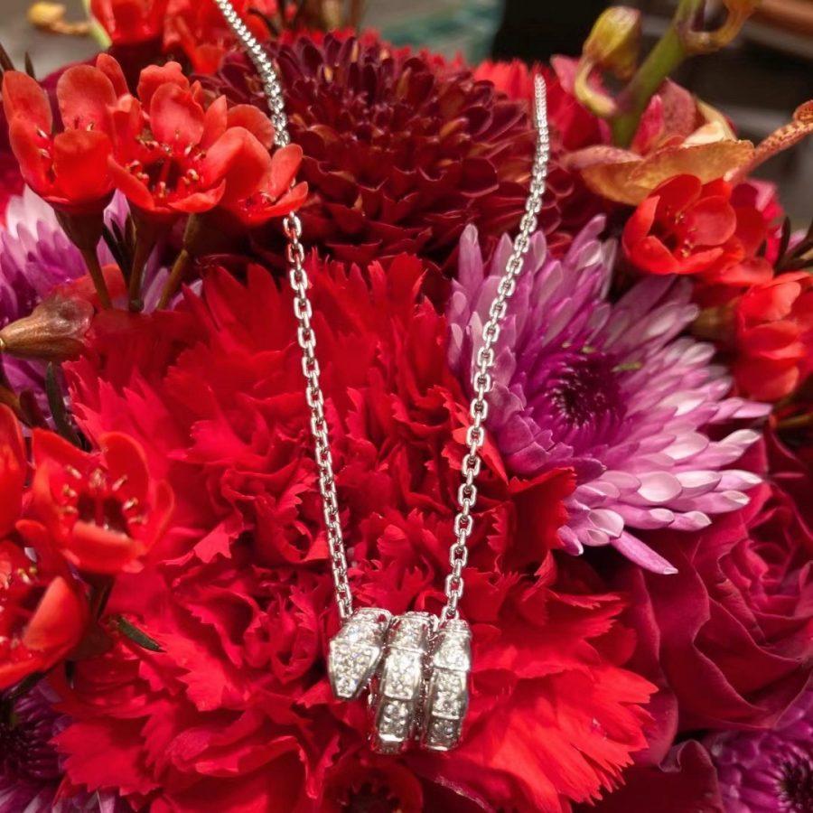 [⭐moonlume]SERPENTI  NECKLACE DOUBLE RING DIAMOND