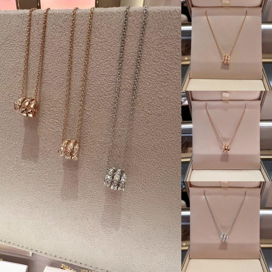 [⭐moonlume]SERPENTI  NECKLACE DOUBLE RING DIAMOND