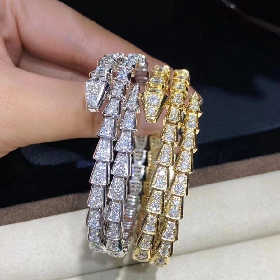 [⭐moonlume]SERPENTI BRACELET GOLD DIAMOND DOUBLE ROW