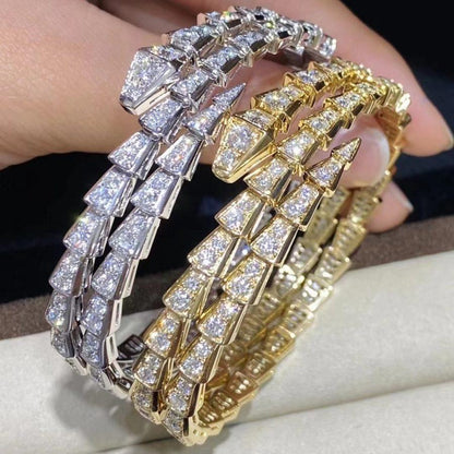 [⭐moonlume]SERPENTI BRACELET GOLD DIAMOND DOUBLE ROW