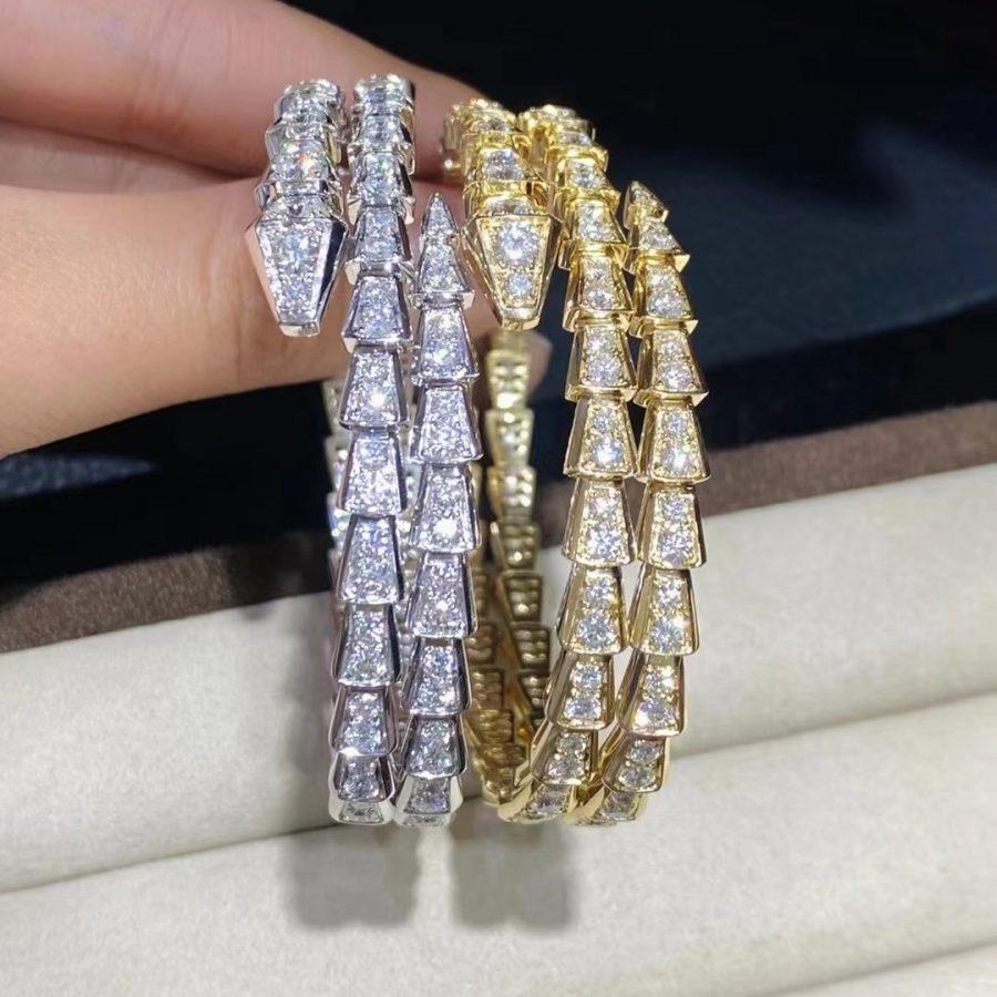 [⭐moonlume]SERPENTI BRACELET GOLD DIAMOND DOUBLE ROW