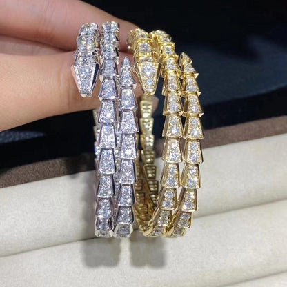 [⭐moonlume]SERPENTI BRACELET GOLD DIAMOND DOUBLE ROW