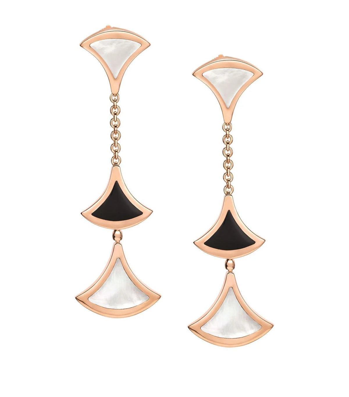 [⭐moonlume]DREAM EARRINGS 3 MOTIFS ONYX MOP PINK GOLD
