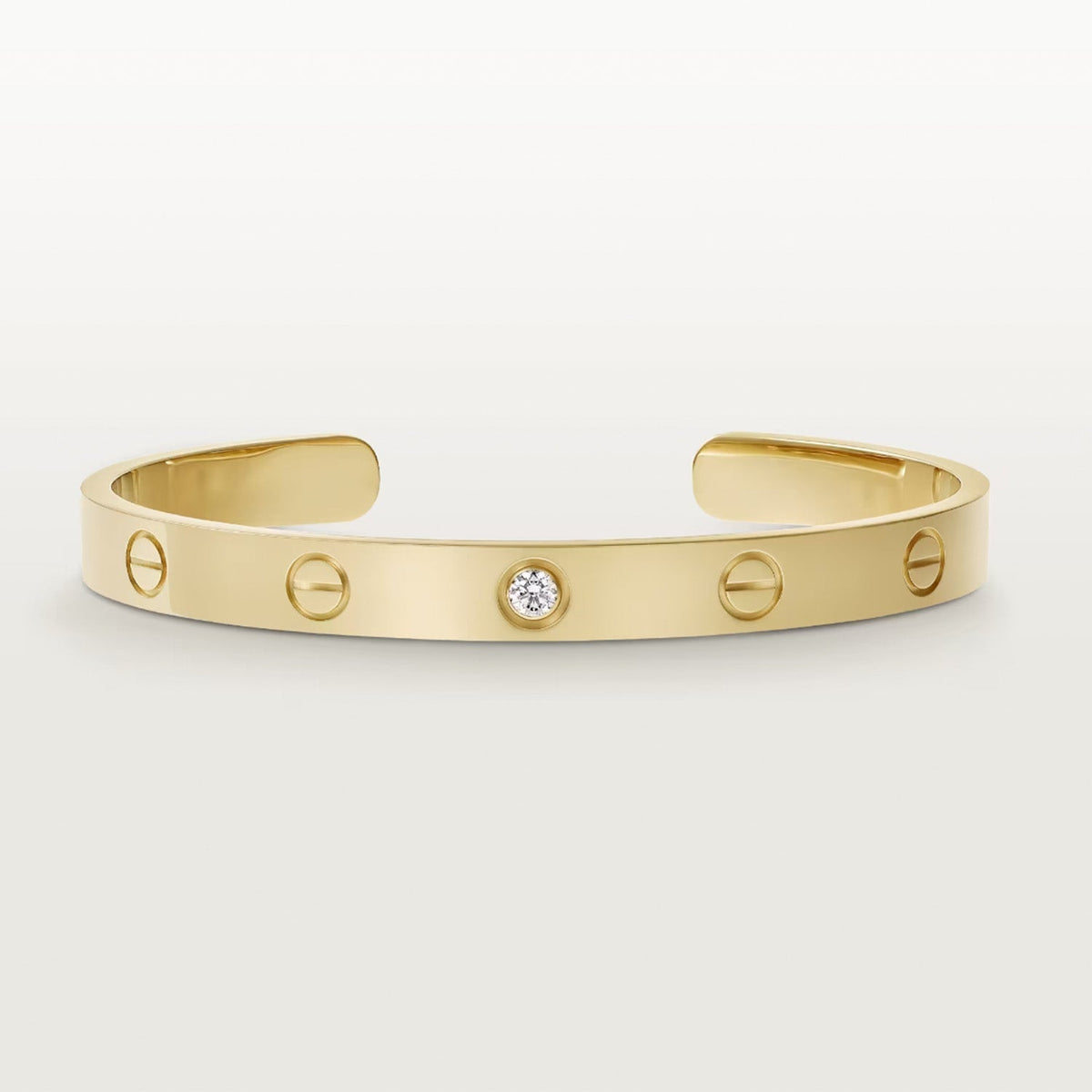 [⭐moonlume]LOVE BRACELET 6.1MM 1 DIAMOND OPEN CUFF