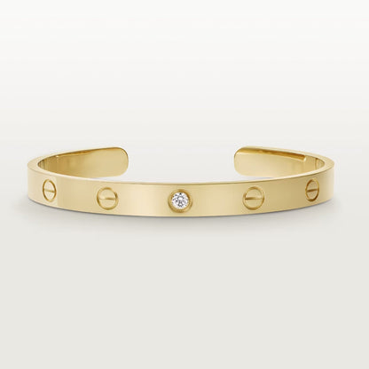 [⭐moonlume]LOVE BRACELET 6.1MM 1 DIAMOND OPEN CUFF