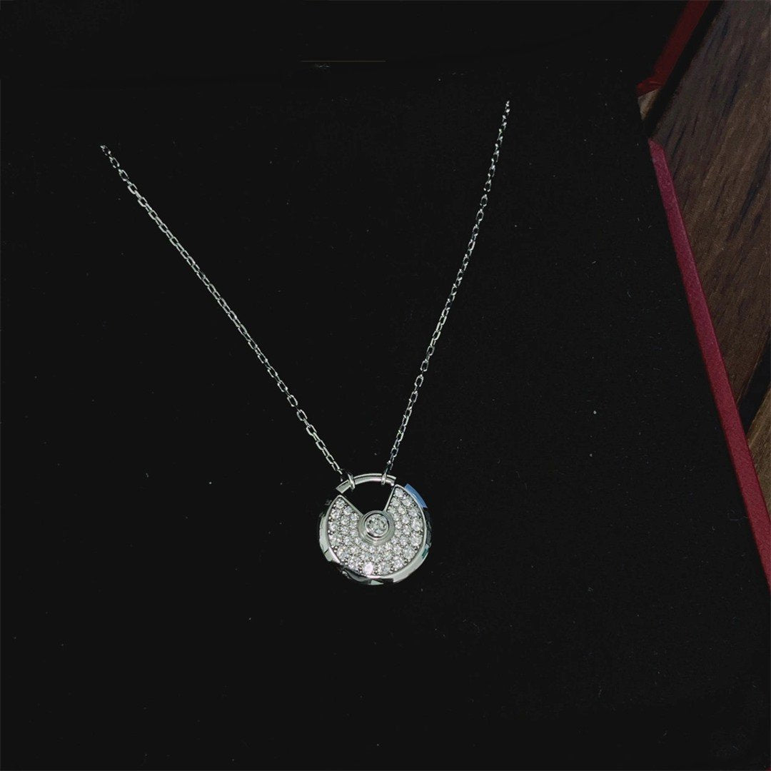 [⭐moonlume]AMULETTE SILVER FULL DIAMOND NECKLACE