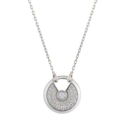 [⭐moonlume]AMULETTE SILVER FULL DIAMOND NECKLACE