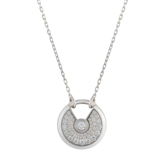 [⭐moonlume]AMULETTE SILVER FULL DIAMOND NECKLACE